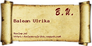 Balean Ulrika névjegykártya